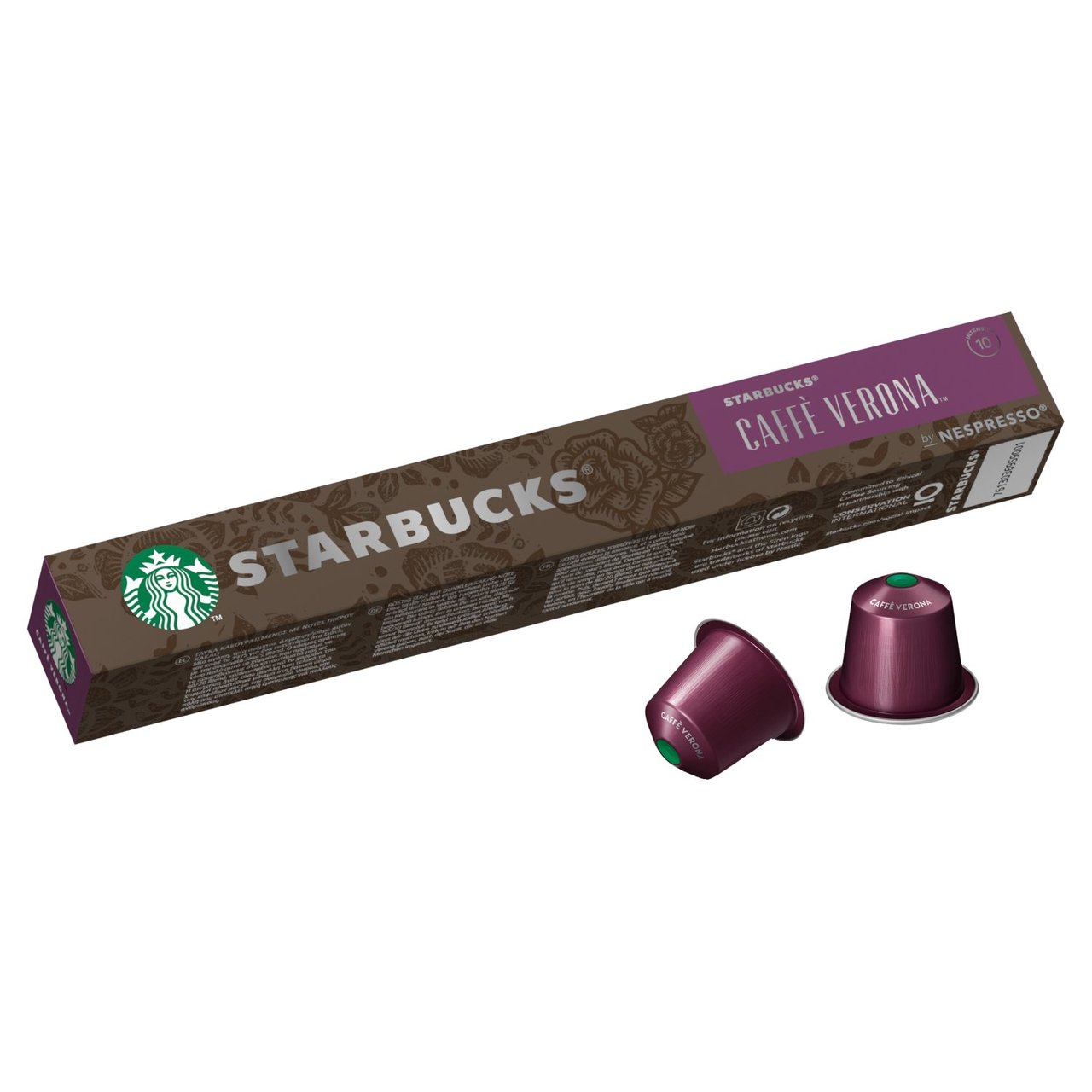 Nespresso Starbucks Caffe Verona 10 Coffee Pods RRP 3.50 CLEARANCE XL 1.99 or 3 for 4.98